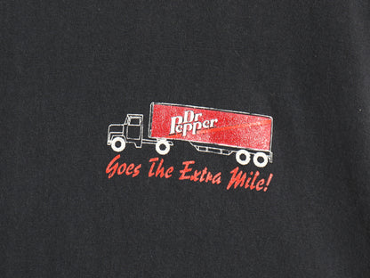 90s ドクターペッパー 企業 イラスト プリント 半袖 Tシャツ メンズ M 程 古着 オールド 当時物 グラフィック アート シングルステッチ 黒