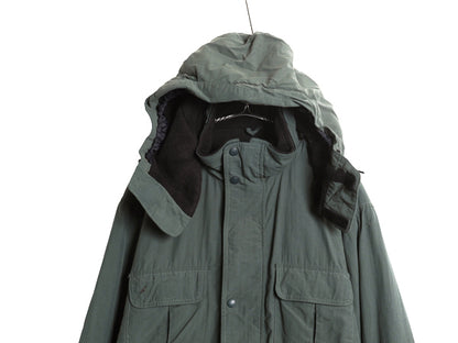 90s USA製 エディ―バウアー ナイロン マウンテンパーカー ジャケット メンズ XL オールド 黒タグ フリース ライナー マンパ  大きいサイズ