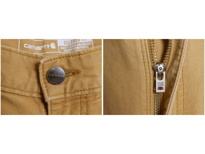 US企画 カーハート ダブルニー キャンバス ペインター パンツ 実寸 34 32 102802 ワーク ストレッチ コットン ダック ストレート ブラウン