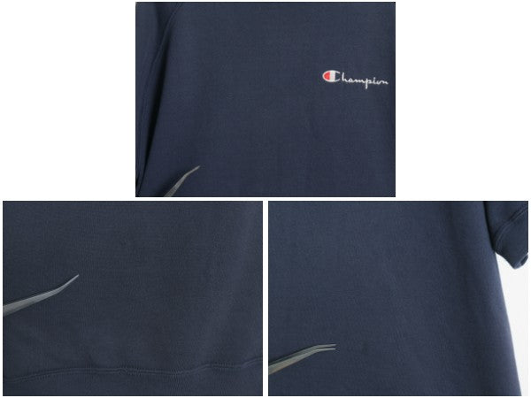 80s USA製 チャンピオン スクリプト ロゴ 刺繍 半袖 スウェット メンズ L ヴィンテージ トレーナー 裏起毛 ラグラン 重ね着 ヘビーウェイト