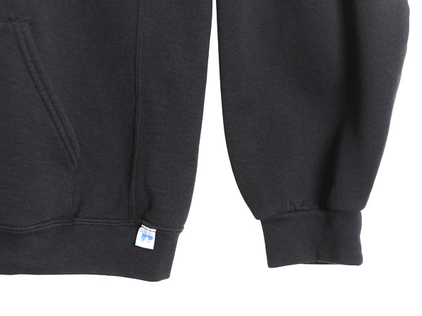 00s ラッセル 無地 スウェット フード パーカー メンズ レディース XXL オールド プルオーバー 前V トレーナー ブランク 大きいサイズ 黒