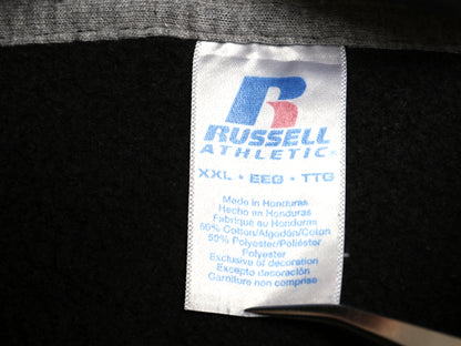 00s ラッセル 無地 スウェット フード パーカー メンズ レディース XXL オールド プルオーバー 前V トレーナー ブランク 大きいサイズ 黒