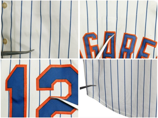 メッツ ベースボール シャツ メンズ S MLB オフィシャル マジェスティック 大リーグ ユニフォーム ゲームシャツ メジャーリーグ ストライプ