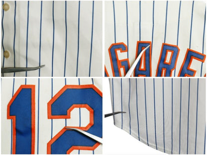 メッツ ベースボール シャツ メンズ S MLB オフィシャル マジェスティック 大リーグ ユニフォーム ゲームシャツ メジャーリーグ ストライプ