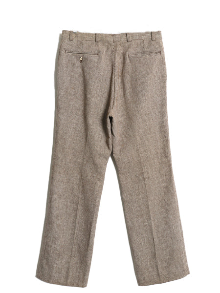 70s ウール スラックス パンツ メンズ 36 / ヴィンテージ ノータック ストレート トラウザー ボトムス ピンチェック トラッド マルチカラー