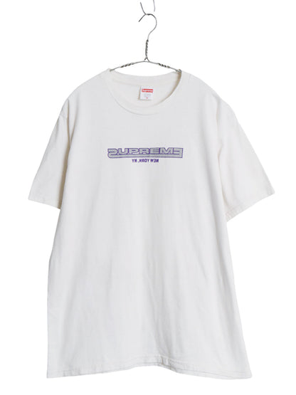 21AW USA製 シュプリーム ニューヨーク ロゴ プリント Tシャツ メンズ M 古着 アート イラスト グラフィック ヘビーウェイト コットン 白