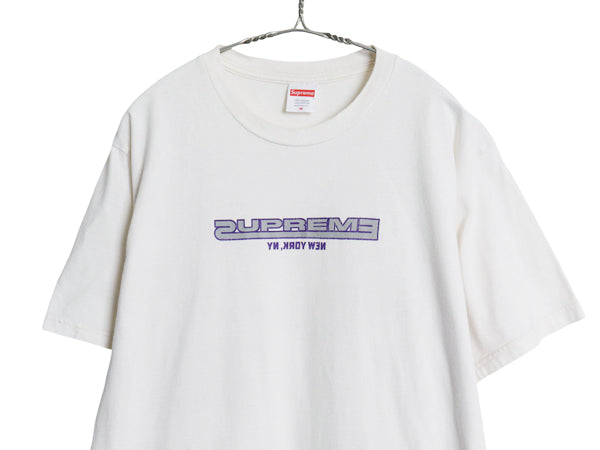 21AW USA製 シュプリーム ニューヨーク ロゴ プリント Tシャツ メンズ M 古着 アート イラスト グラフィック ヘビーウェイト コットン 白