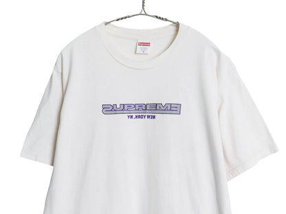 21AW USA製 シュプリーム ニューヨーク ロゴ プリント Tシャツ メンズ M 古着 アート イラスト グラフィック ヘビーウェイト コットン 白