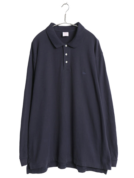 ブルックスブラザーズ 鹿の子 長袖 ポロシャツ メンズ XXL 長袖シャツ ワンポイント カットソー コットン ゆったり シンプル 大きいサイズ