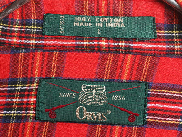 90s オービス チェック 長袖 ボタンダウン シャツ メンズ L 90年代 オールド 旧タグ ORVIS コットン 長袖シャツ ポケット付き マルチカラー