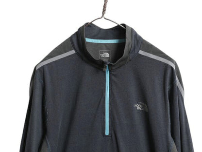 US企画 ノースフェイス FLASHDRY ハーフジップ 長袖 Tシャツ メンズ M ロンT ハイネック ストレッチ インナー ベースレイヤー マルチカラー