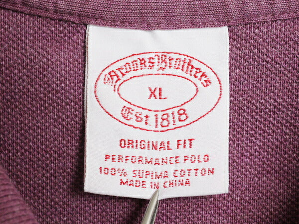 ブルックスブラザーズ 鹿の子 長袖 ポロシャツ メンズ XL 古着 長袖シャツ スーピマ コットン 大きいサイズ ワンポイント ボックス タイプ