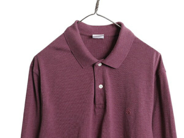 ブルックスブラザーズ 鹿の子 長袖 ポロシャツ メンズ XL 古着 長袖シャツ スーピマ コットン 大きいサイズ ワンポイント ボックス タイプ