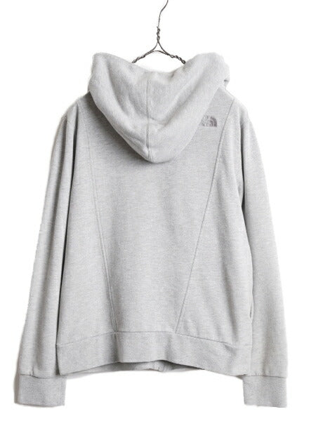 US企画 ノースフェイス フルジップ スウェット フード パーカー レディース L / 古着 The North Face アウトドア ライダース タイプ 灰