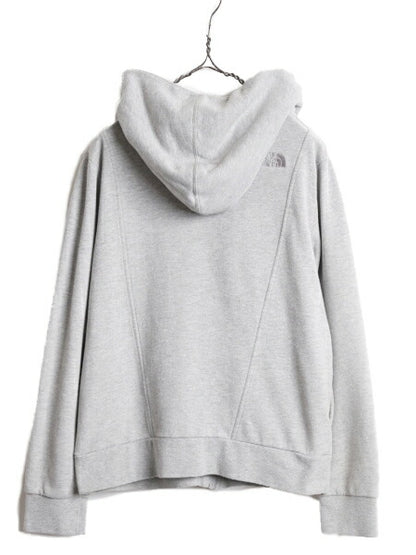 US企画 ノースフェイス フルジップ スウェット フード パーカー レディース L / 古着 The North Face アウトドア ライダース タイプ 灰