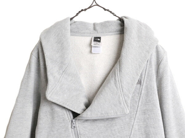 US企画 ノースフェイス フルジップ スウェット フード パーカー レディース L / 古着 The North Face アウトドア ライダース タイプ 灰