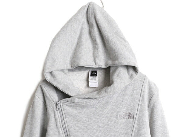 US企画 ノースフェイス フルジップ スウェット フード パーカー レディース L / 古着 The North Face アウトドア ライダース タイプ 灰