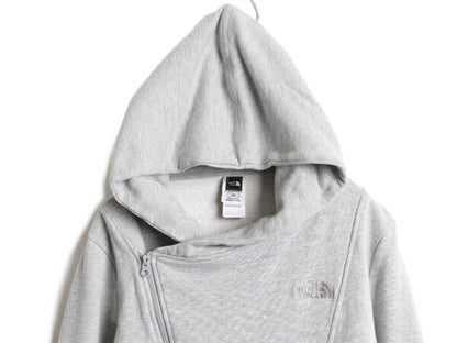US企画 ノースフェイス フルジップ スウェット フード パーカー レディース L / 古着 The North Face アウトドア ライダース タイプ 灰