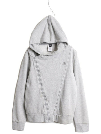 US企画 ノースフェイス フルジップ スウェット フード パーカー レディース L / 古着 The North Face アウトドア ライダース タイプ 灰