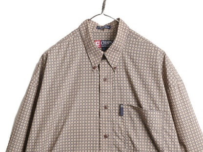 90s チャップス ラルフローレン 総柄 長袖 ボタンダウン シャツ メンズ L 90年代 オールド CHAPS ポロ 長袖シャツ 総柄シャツ BD BDシャツ