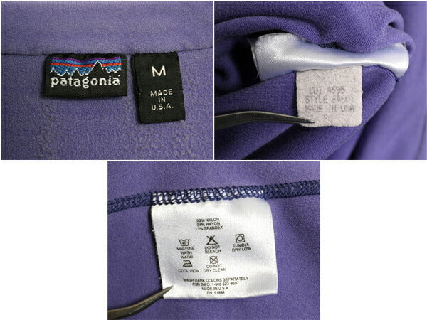90s USA製 パタゴニア ハーフジップ ストレッチ 長袖 Tシャツ レディース M 古着 90年製 オールド Patagonia ロンT ハイネック カットソー