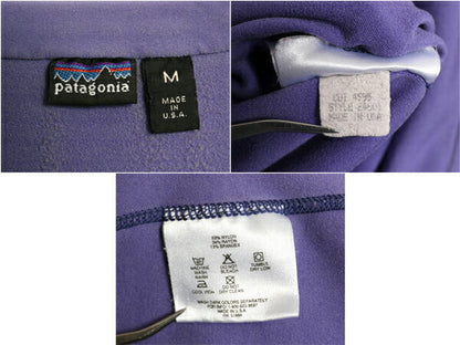 90s USA製 パタゴニア ハーフジップ ストレッチ 長袖 Tシャツ レディース M 古着 90年製 オールド Patagonia ロンT ハイネック カットソー