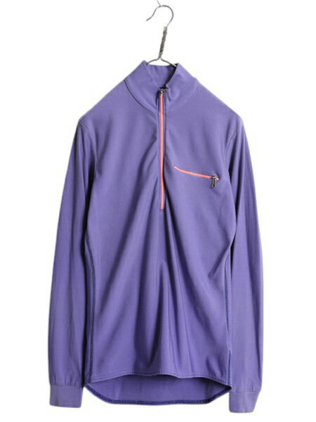 90s USA製 パタゴニア ハーフジップ ストレッチ 長袖 Tシャツ レディース M 古着 90年製 オールド Patagonia ロンT ハイネック カットソー