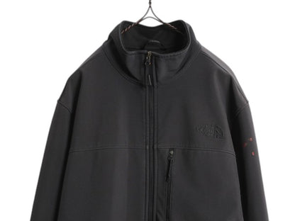 US企画 ノースフェイス APEX ソフトシェル ジャケット メンズ L / アウトドア 裏 フリース フルジップ ストレッチ ブルゾン ワンポイント