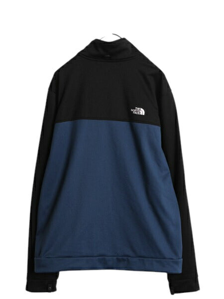 ノースフェイス トラック ジャケット メンズ L 古着 The North face アウトドア ジャージ フルジップ ブルゾン ストレッチ ツートン 黒 青