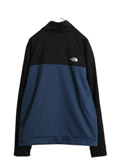 ノースフェイス トラック ジャケット メンズ L 古着 The North face アウトドア ジャージ フルジップ ブルゾン ストレッチ ツートン 黒 青