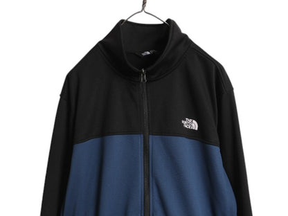 ノースフェイス トラック ジャケット メンズ L 古着 The North face アウトドア ジャージ フルジップ ブルゾン ストレッチ ツートン 黒 青