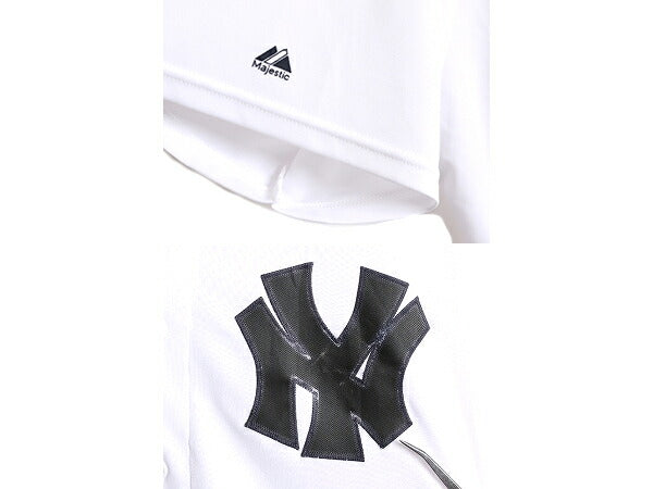 USA製 MLB オフィシャル Majestic ヤンキース ベースボール シャツ メンズ XXL / ユニフォーム ゲームシャツ メジャーリーグ 半袖シャツ 白