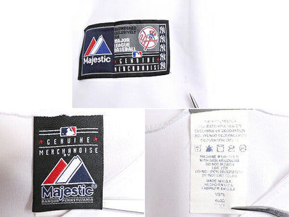 USA製 MLB オフィシャル Majestic ヤンキース ベースボール シャツ メンズ XXL / ユニフォーム ゲームシャツ メジャーリーグ 半袖シャツ 白