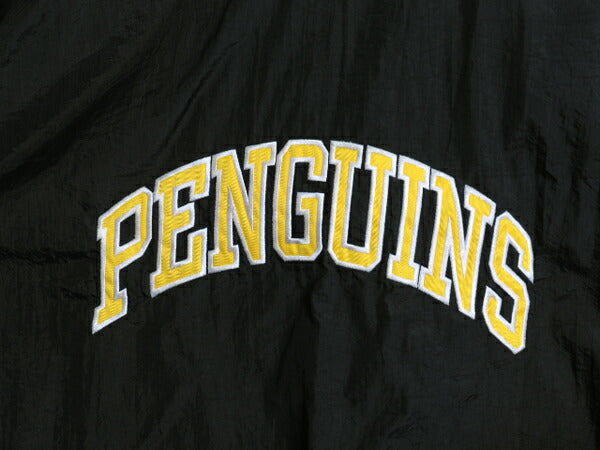90s NHL オフィシャル スターター ペンギンズ プルオーバー ナイロン ジャケット キッズ XL メンズ M 程 オールド ウィンドブレーカー 黒