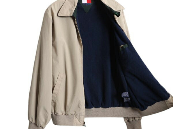 90s トミーヒルフィガー スイングトップ ジャケット メンズ M 古着 オールド フルジップ ブルゾン スムース 素材 裏 フリース ジャンパー