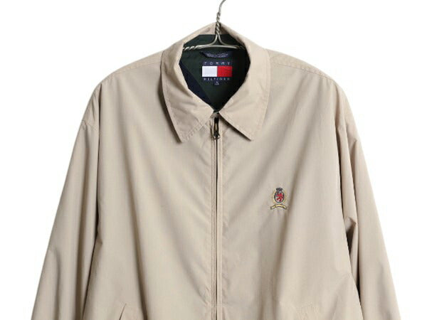 90s トミーヒルフィガー スイングトップ ジャケット メンズ M 古着 オールド フルジップ ブルゾン スムース 素材 裏 フリース ジャンパー