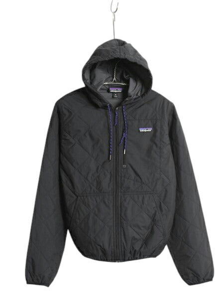 パタゴニア ダイアモンド キルト ボマー フーディ メンズ XS / 古着 16年製 Patagonia パーカー 中綿 ナイロン フルジップ ジャケット 黒