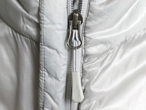 ノースフェイス 中綿 ナイロン ベスト レディース L 古着 The North Face アウトドア 重ね着 前開き ハイネック フルジップ パッカブル 灰
