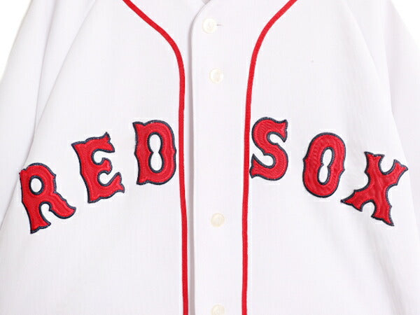 MLB オフィシャル Majestic レッドソックス ベースボール シャツ メンズ M 程/ 古着 ユニフォーム メジャーリーグ ゲームシャツ 半袖シャツ