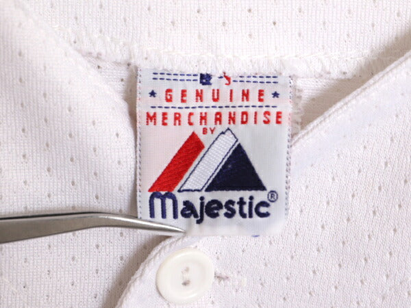 MLB オフィシャル Majestic ブレーブス ベースボール シャツ メンズ L 程 古着 ユニフォーム メジャーリーグ ゲームシャツ 半袖シャツ 野球