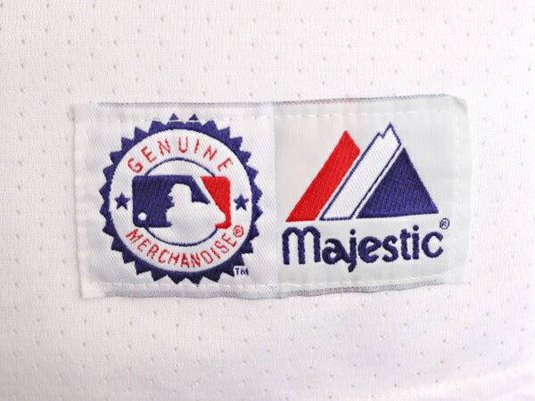 MLB オフィシャル Majestic ブレーブス ベースボール シャツ メンズ L 程 古着 ユニフォーム メジャーリーグ ゲームシャツ 半袖シャツ 野球