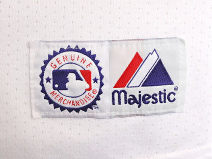 MLB オフィシャル Majestic ブレーブス ベースボール シャツ メンズ L 程 古着 ユニフォーム メジャーリーグ ゲームシャツ 半袖シャツ 野球