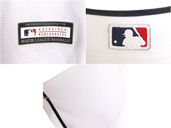 MLB オフィシャル インディアンズ ベースボール シャツ ボーイズ XL メンズ S 程 ユニフォーム ゲームシャツ メジャーリーグ 半袖シャツ 白