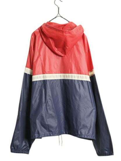 70s 80s ラコステ フルジップ ナイロン フード パーカー ジャケット メンズ XL ヴィンテージ IZOD LACOSTE パッカブル ウインドブレーカー