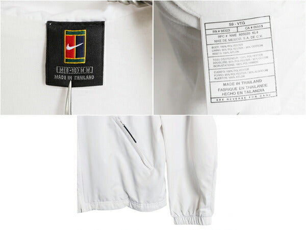 90s ナイキ テニス フルジップ ナイロン ジャケット メンズ M オールド 当時物 NIKE トラックジャケット スモール スウッシュ ライナー付き