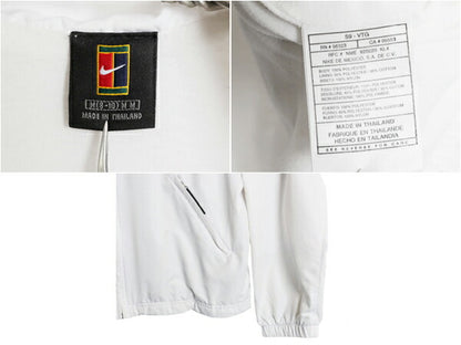 90s ナイキ テニス フルジップ ナイロン ジャケット メンズ M オールド 当時物 NIKE トラックジャケット スモール スウッシュ ライナー付き