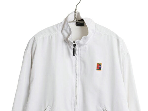 90s ナイキ テニス フルジップ ナイロン ジャケット メンズ M オールド 当時物 NIKE トラックジャケット スモール スウッシュ ライナー付き