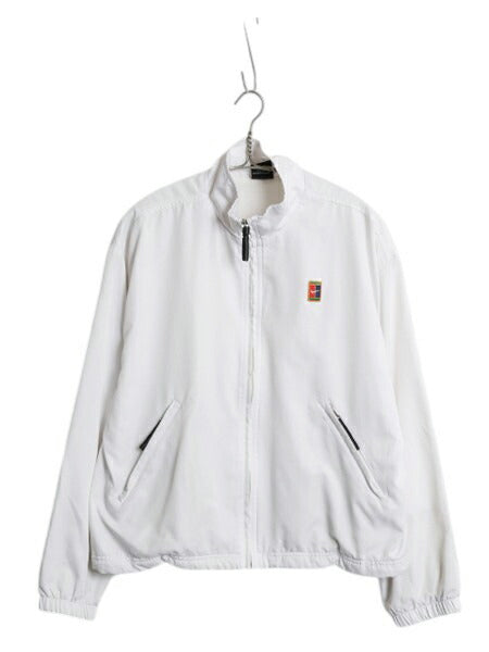 90s ナイキ テニス フルジップ ナイロン ジャケット メンズ M オールド 当時物 NIKE トラックジャケット スモール スウッシュ ライナー付き