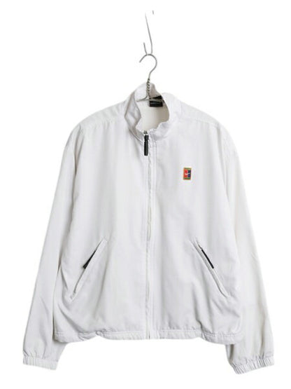 90s ナイキ テニス フルジップ ナイロン ジャケット メンズ M オールド 当時物 NIKE トラックジャケット スモール スウッシュ ライナー付き