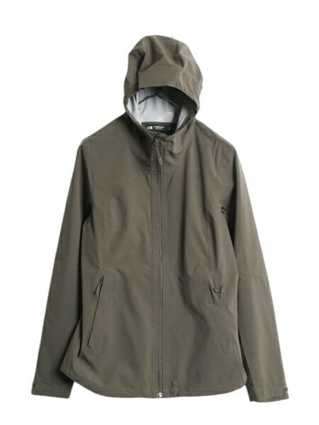 US企画 ノースフェイス DRYVENT マウンテンパーカー ジャケット レディース M ソフトシェル ストレッチ マンパ ブルゾン フルジップ カーキ